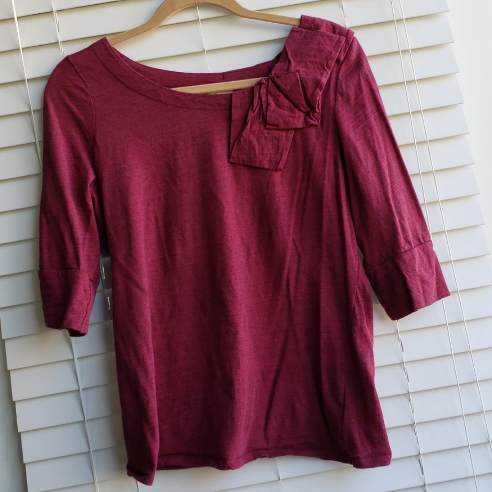 Anthropologie ruffled 3/4 sleeve shirt